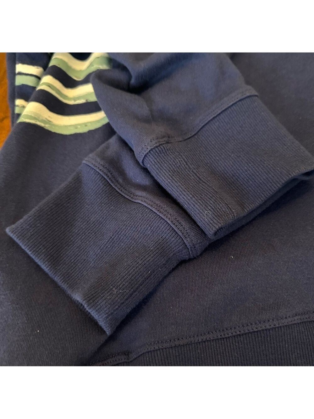 Tommy Hilfiger Sport Navy Blue Striped Logo Hooded Women’s Sweatshirt Large - Picture 7 of 7
